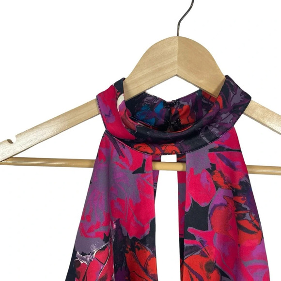 NWOT Bebe Y2K Larissa Cut Out Floral Mini Dress in Pink/Purple Size S - Picture 8 of 17